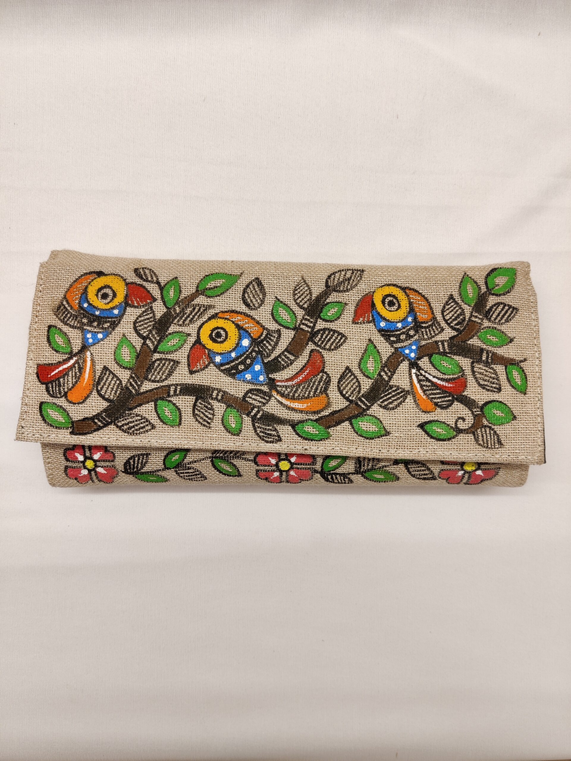 DVTECH® Classical Mithila painting Jute clutches Hand Painted Handbag Purse  and pouch (Assorted design) : Amazon.in: Fashion